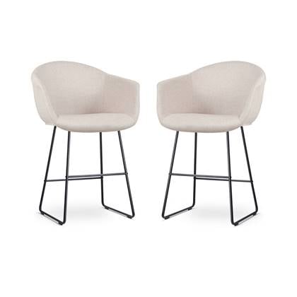 Nolon Nino-Otis Barkrukken Set van 2 - Beige - Zwart - 65 cm