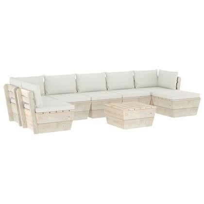 vidaXL 8-delige Loungeset met kussens pallet vurenhout