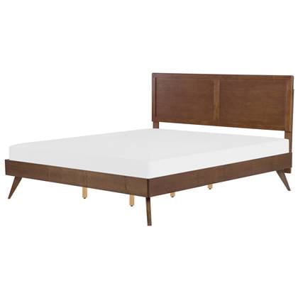 Beliani-ISTRES -Tweepersoonsbed-Donkere houtkleur-180 x 200 cm-MDF