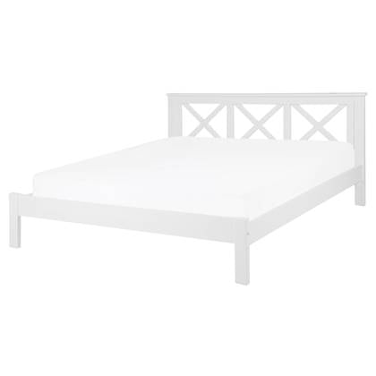 Beliani - TANNAY - Tweepersoonsbed - Wit - 160 x 200 cm - Dennenhout