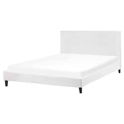 Beliani - FITOU - Tweepersoonsbed - Wit - 160 x 200 cm - Fluweel