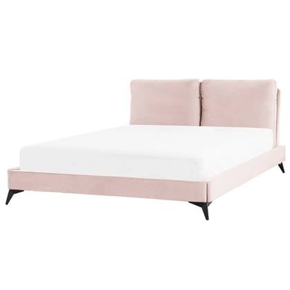 Beliani - MELLE - Tweepersoonsbed - Roze - 160 x 200 cm - Fluweel