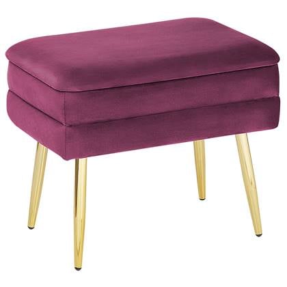 Beliani Odessa Hocker-roze-fluweel