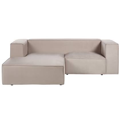 Beliani - VERNON - Hoekbank 2-zits - Taupe - Rechtszijdig - Polyester Beige