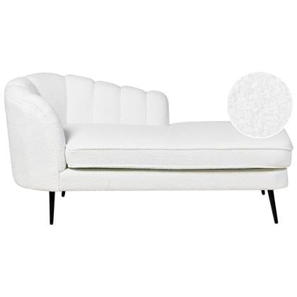 Beliani - ALLIER - Chaise longue - Off-white - Linkerzijde - Bouclé