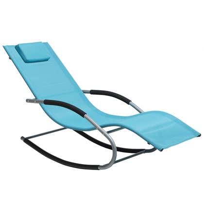 Beliani - CARANO - Strandstoel - Turquoise - Staal Blauw