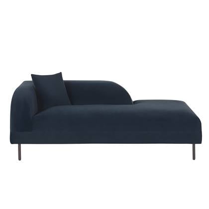 Beliani - LE CRAU - Chaise longue - Blauw - Linkerzijde - Fluweel