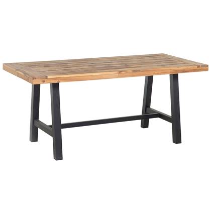 Beliani-SCANIA -Tuintafel-Lichthout|Zwart-80 x 170 cm-Acaciahout