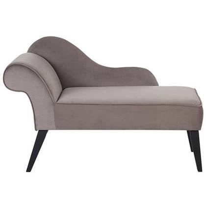 Beliani - BIARRITZ - Chaise longue - Grijs - Linkerzijde - Fluweel