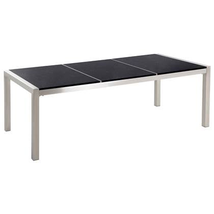 Beliani - GROSSETO - Tuintafel - Zwart - 100 x 220 cm - Graniet