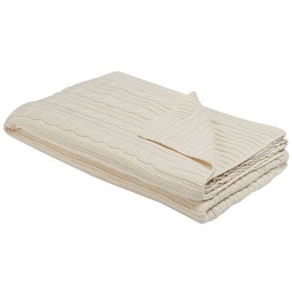 Beliani - ANAMUR - Plaid - Licht - 110 x 180 cm - Katoen Beige