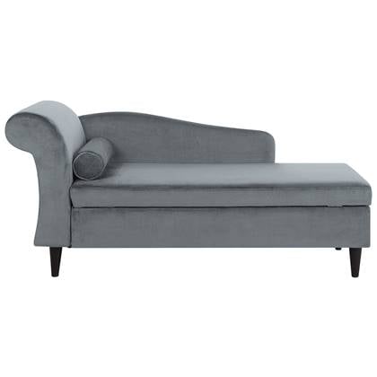 Beliani - LUIRO - Chaise longue - Grijs - Linkerzijde - Fluweel