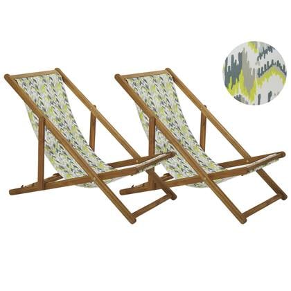 Beliani - ANZIO - Strandstoel set van 2 - Multicolor - Polyester