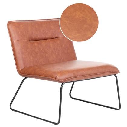 Beliani - COTULLA - Fauteuil - Goud - Kunstleer Bruin