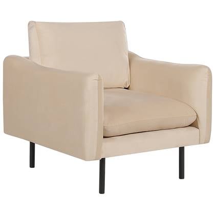 Beliani - VINTERBRO - Fauteuil - Beige - Fluweel