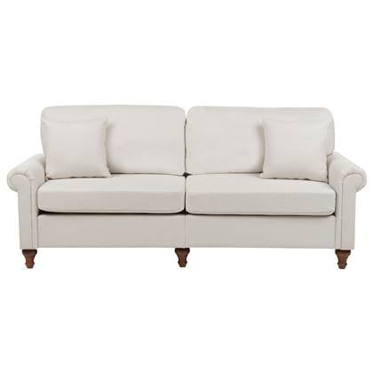 Beliani - GINNERUP - Driezitsbank - Lichtbeige - Polyester