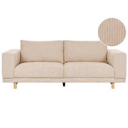 Beliani - NIVALA - Driezitsbank - Beige - Corduroy