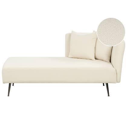 Beliani - RIOM - Chaise longue - Wit - Rechterzijde - Bouclé