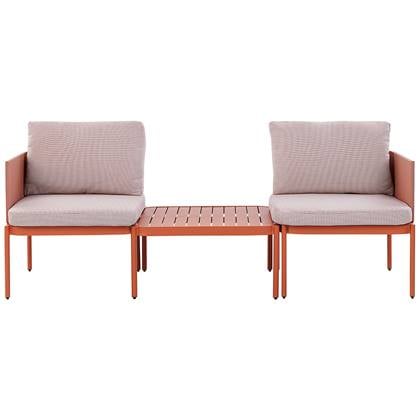 Beliani - TERRACINA - Loungeset voor 2 - Oranje - Aluminium