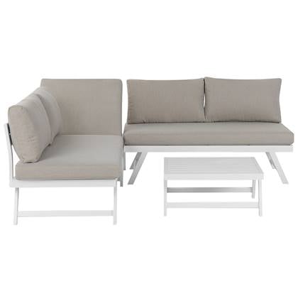 Beliani - COCCORINO - Loungeset voor 5 - Grijs - Aluminium