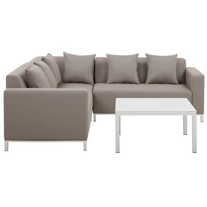 Beliani - BELIZE - Loungeset voor 5 - Beige - Polyester