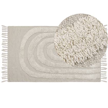 Beliani - HAKKARI - Vloerkleed - Licht - 80 x 150 cm - Katoen Beige