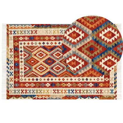 Beliani - OSHAKAN - Kelim vloerkleed - Multicolor - 160 x 230 cm - Wol