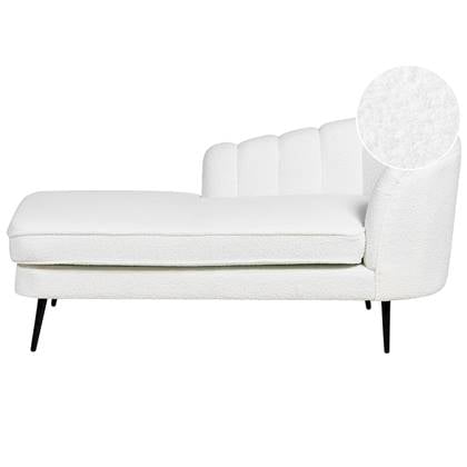 Beliani - ALLIER - Chaise longue - Off-white - Rechterzijde - Bouclé