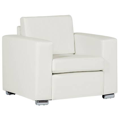 Beliani - HELSINKI - Fauteuil - Wit - Leer