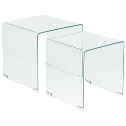 Beliani - KENDALL - Salontafel set - Transparant - Veiligheidsglas