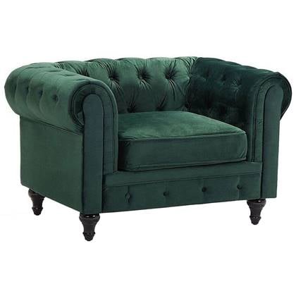 Beliani - CHESTERFIELD - Chesterfield fauteuil - Groen - Fluweel