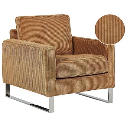 Beliani - VIND - Fauteuil - Bruin - Corduroy