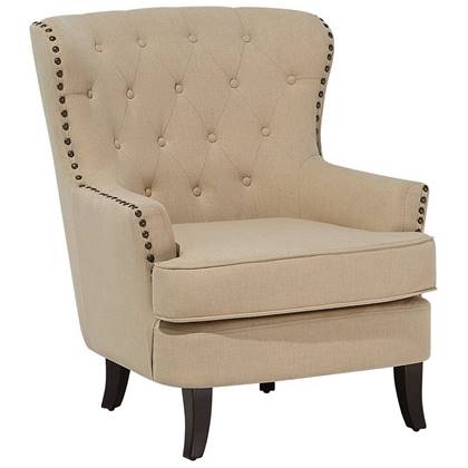 Beliani - VIBORG - Chesterfield fauteuil - Beige - Polyester