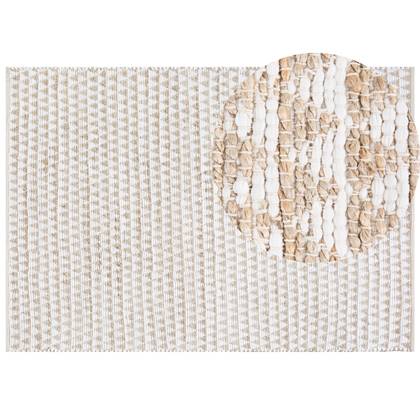 Beliani-TUNCELI-Laagpolig vloerkleed-Beige-160 x 230 cm-Katoen