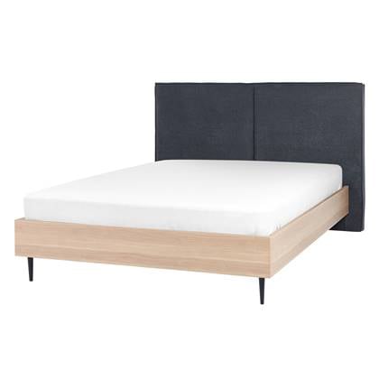 Beliani - IZERNORE - Bed - Donkergrijs - 140 x 200 cm - Stof