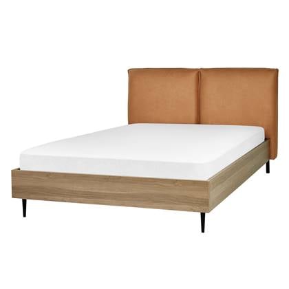 Beliani - LIMANTON - Bed - Goudbruin - 140 x 200 cm - Kunstleer