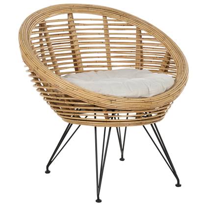 Beliani - MARATEA - Tuinstoel - Lichtbeige - Rotan