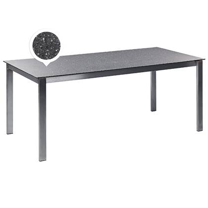 Beliani - COSOLETO - Tuintafel - Zwart - Glas|RVS