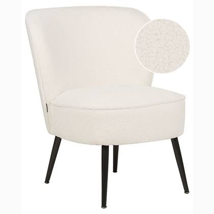 Beliani - VOSS - Fauteuil - Wit - Bouclé