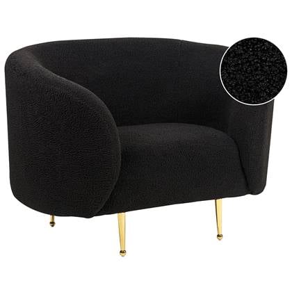 Beliani - LOEN - Fauteuil - Zwart - Bouclé