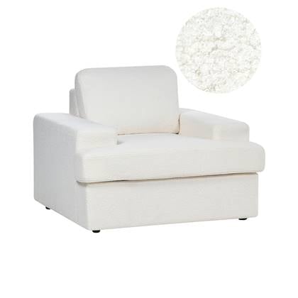 Beliani - ALLA - Fauteuil - Gebroken - Bouclé Wit