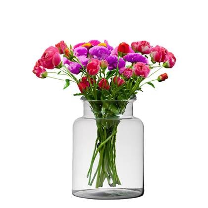 Hakbijl glass bloemenvaas - - D19 x H25 cm - glas - melkbu Transparant