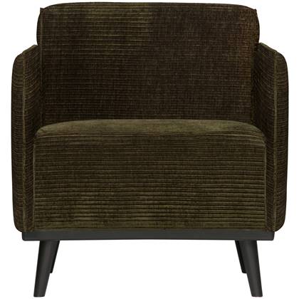 BePureHome Statement Fauteuil Met Arm - Ribstof - Groen - 77x72x93