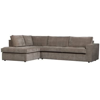 Basiclabel Hajo Hoekbank Links - Rib - Taupe - 84x283x197