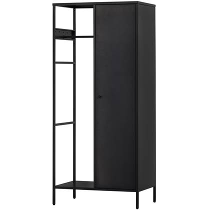 WOOOD Coen Garderobekast - Metaal - Antraciet - 180x80x50