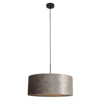 Steinhauer - hanglamp - Sparkled Light - zilver - metaal velours stof - Ø 50cm - E27 - 8157ZW Zwart