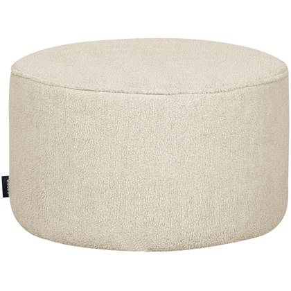 WOOOD Sara Poef Laag - Bouclé - Creme - 36xØ60cm Crème