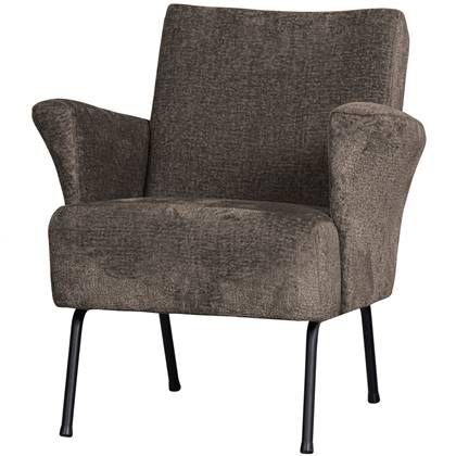 BePureHome Muse Fauteuil - Polyester - Grijs|Bruin - 77x73x70