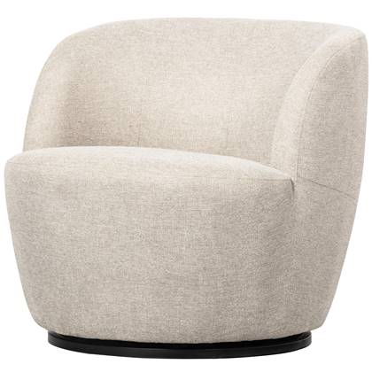 WOOOD Serra Draaifauteuil Polyester Off White 75x70x69