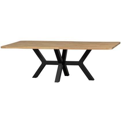 WOOOD Eettafel Tablo Eiken|Metaal Naturel|Zwart 77x240x100